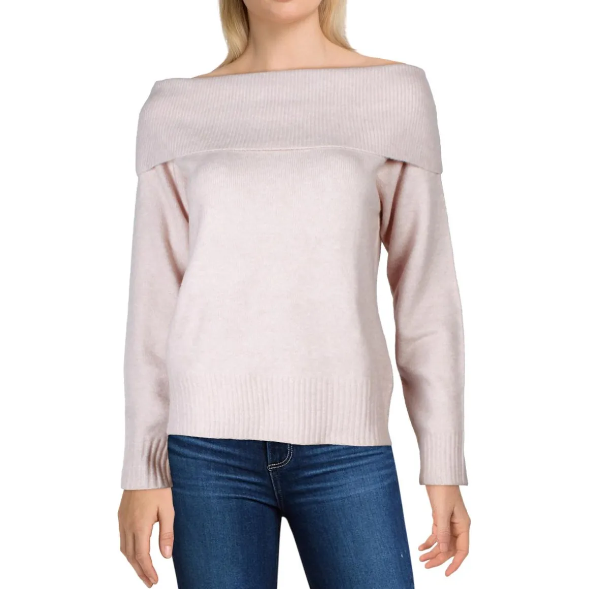 Ribbed Trim Knit Pullover Sweater