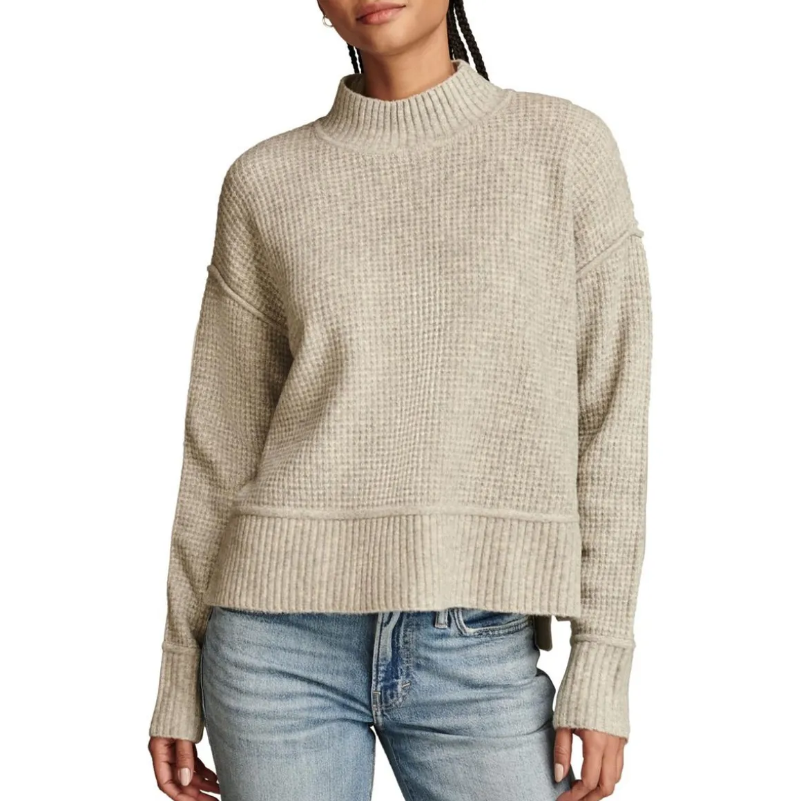 Ribbed Trim Knit Pullover Sweater