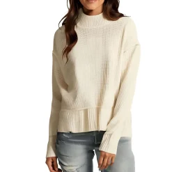Ribbed Trim Knit Pullover Sweater