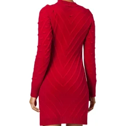 Ribbed Trim Knit Sweaterdress