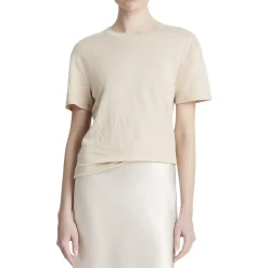 Ribbed Trim Linen Pullover Sweater