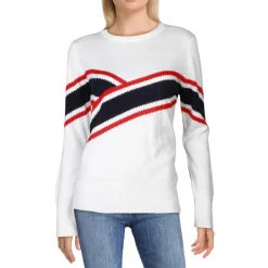 Ribbed Trim Long Sleeve Crewneck Sweater