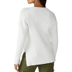 Ribbed V-Neck Pullover Sweater
