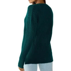Ribbed V-Neck Pullover Sweater