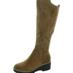 Risky Faux Leather Lug Sole Knee-High Boots