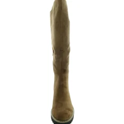 Risky Faux Leather Lug Sole Knee-High Boots