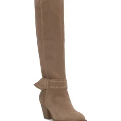 RISVIN Stretch Leather Knee-High Boots