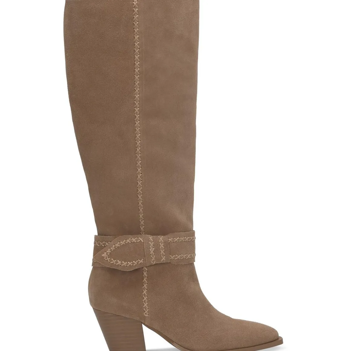 RISVIN Stretch Leather Knee-High Boots