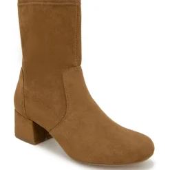 Road Stretch Faux Suede Block Heel Ankle Boots