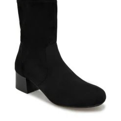 Road Stretch Faux Suede Block Heel Ankle Boots