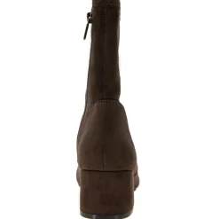 Road Stretch Faux Suede Block Heel Ankle Boots