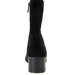 Road Stretch Faux Suede Block Heel Ankle Boots