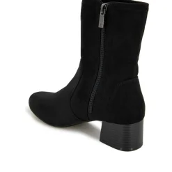 Road Stretch Faux Suede Block Heel Ankle Boots