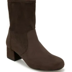 Road Stretch Faux Suede Block Heel Ankle Boots