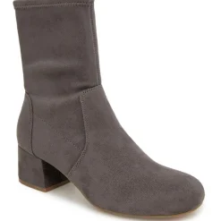 Road Stretch Faux Suede Block Heel Ankle Boots