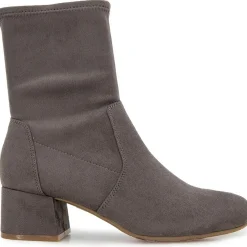 Road Stretch Faux Suede Block Heel Ankle Boots
