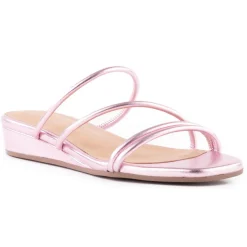 Rock Candy Metallic Leather Slide Sandals