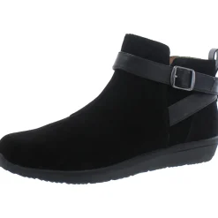 Romy Zipper Suede Ankle Boots