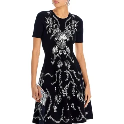 Round Neck Flare Sweaterdress