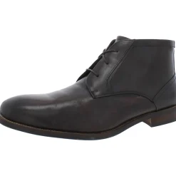 Rucci Leather Block Heel Chukka Boots