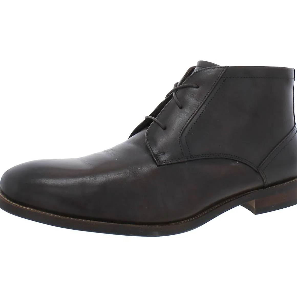 Rucci Leather Block Heel Chukka Boots