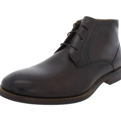 Rucci Leather Block Heel Chukka Boots
