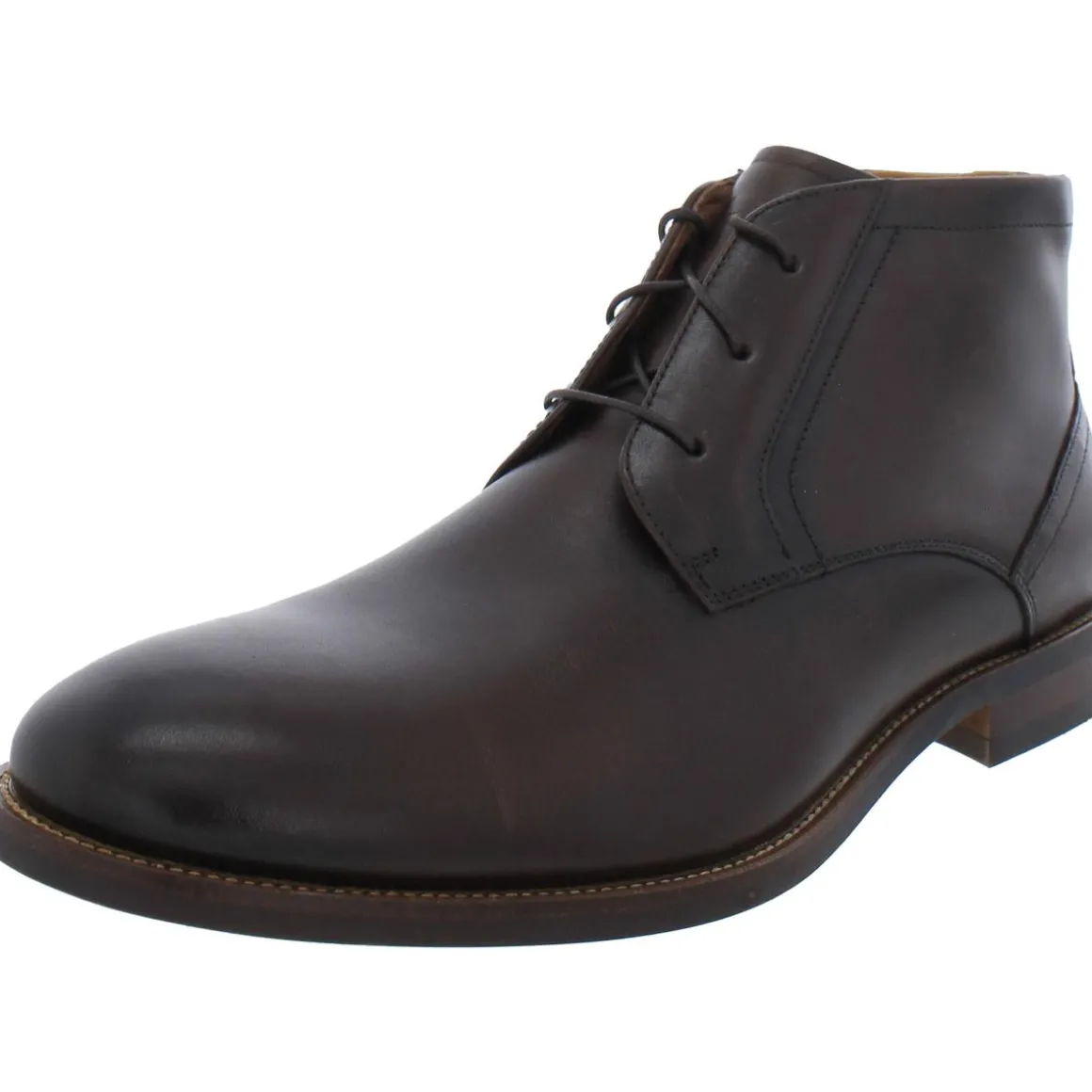Rucci Leather Block Heel Chukka Boots