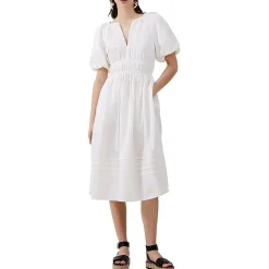 Ruched Blouson Midi Dress