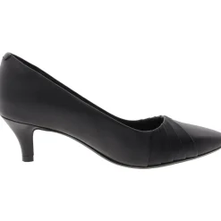 Ruched Faux Leather Kitten Heels