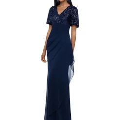 Ruched Long Evening Dress