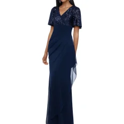 Ruched Long Evening Dress