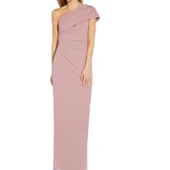 Ruched One Shoulder Evening Dress