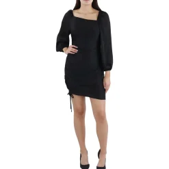 Ruched Satin Mini Dress