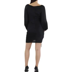 Ruched Satin Mini Dress