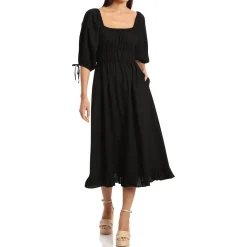 Ruched Top Ruffle Midi Dress