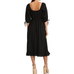 Ruched Top Ruffle Midi Dress