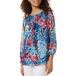 Ruffled Bishop Sleeve Blouse