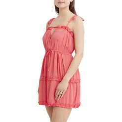 Ruffled Cinch Waist Sleeveless Dress Swim Cover-Up