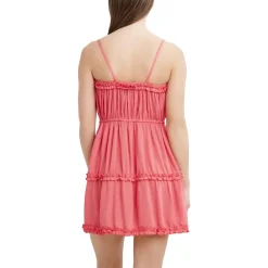 Ruffled Cinch Waist Sleeveless Dress Swim Cover-Up