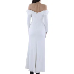 Ruffled Crepe Evening Dress