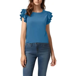 Ruffled Crewneck Blouse