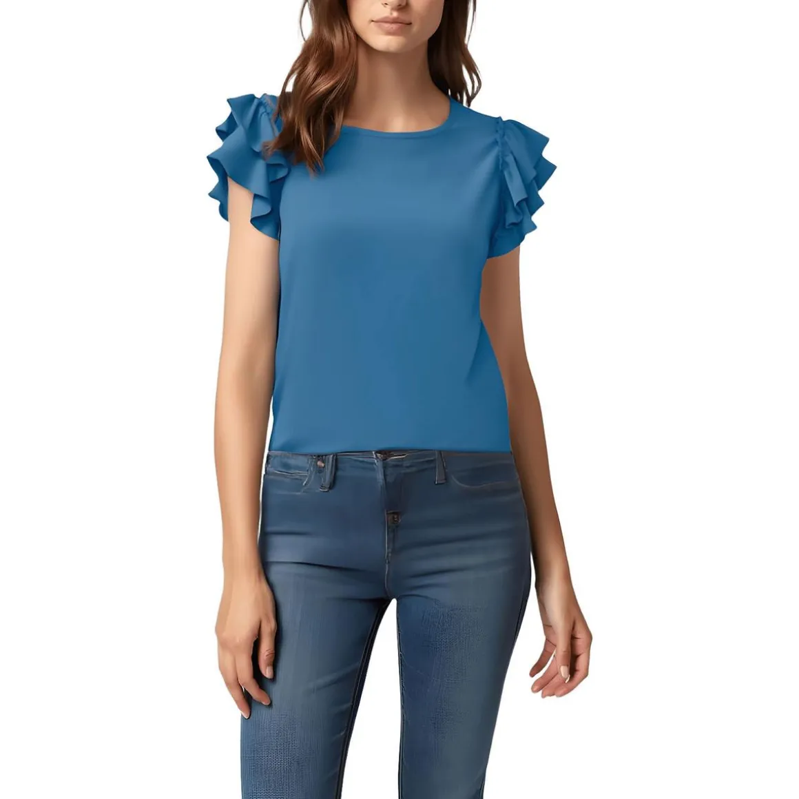 Ruffled Crewneck Blouse