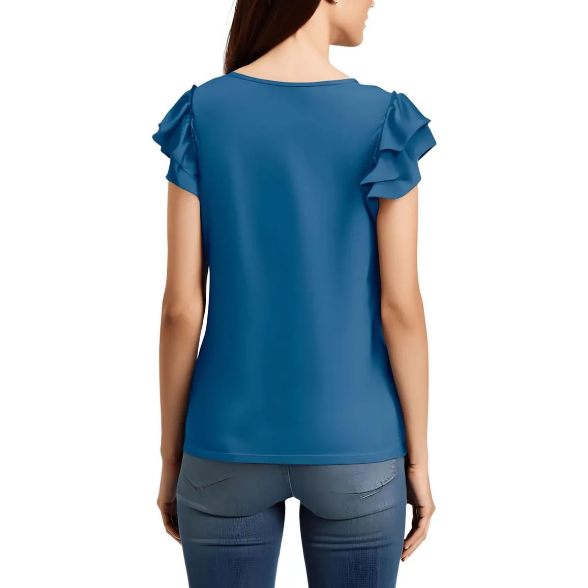 Ruffled Crewneck Blouse