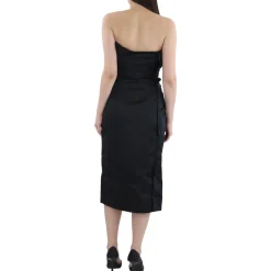 Ruffled Satin Evening Dress