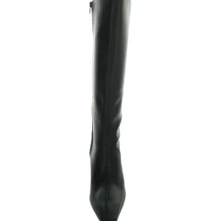 Samey Zipper Faux Leather Knee-High Boots