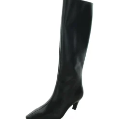 Sameya Zipper Faux Leather Knee-High Boots