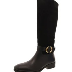 Samtry Block Heel Stacked Heel Knee-High Boots