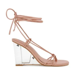 Santeago Faux Leather Strappy Wedge Sandals