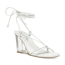 Santeago Faux Leather Strappy Wedge Sandals
