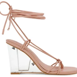 Santeago Faux Leather Strappy Wedge Sandals